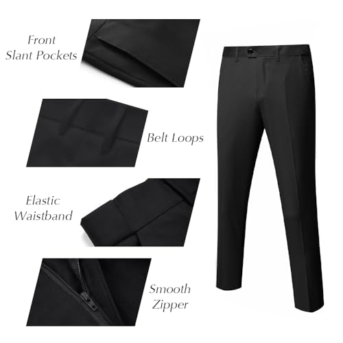 Men's Slim Fit Suit Set 3 Piece Suits for Men Regular Fit Solid Blazer for Wedding Business Prom with a Tie,Champagne,2XL4