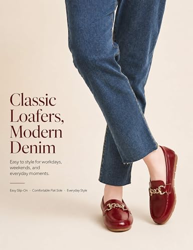 Image of ABEJOJO Women's Loafer Shoes, Comfortable Slip on Casual Flat Penny Shoes for Walking, Driving, Dressy