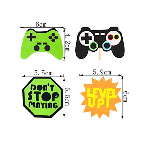 Laventy 29 Pcs Game On Cupcake Toppers Video Game Cupcake Toppers Set Gaming Party Decoration Boys Birthday Party Banners For Game Theme Party #TOP6