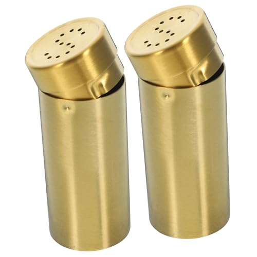 GLEAVI 2 Piezas salero pimentero condimento y criba vibradora botella agitadora botellas pequeño vinagrera botes especias Bote de especias botella de especias saltadores Acero inoxidable
