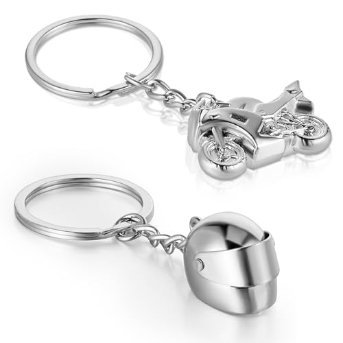 GEEHUA Porte clés de moto et de casque de moto, pendentif de porte-clés de voiture en métal, idée cadeau de motard, pendentif de porte-clés de cadeau de...