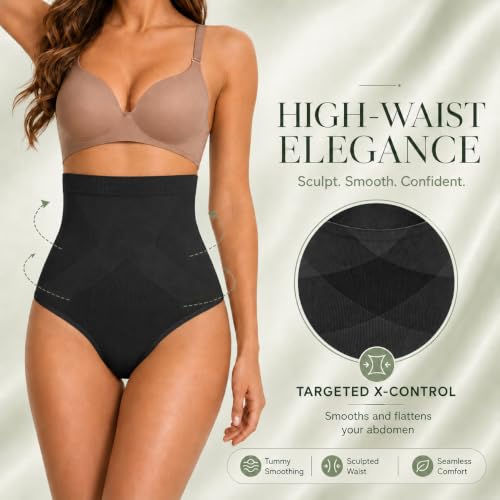 Image of DREAM SLIM Women's High-Waist Seamless Body Shaper Briefs Firm Control Tummy Thong Shapewear Panties Girdle Underwear