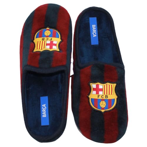 MARPEN SLIPPERS, Zapatillas de Casa de Invierno Oficiales del FC Barcelona de Fútbol para Hombre o Mujer, Abiertas Clásicas, Talla 44