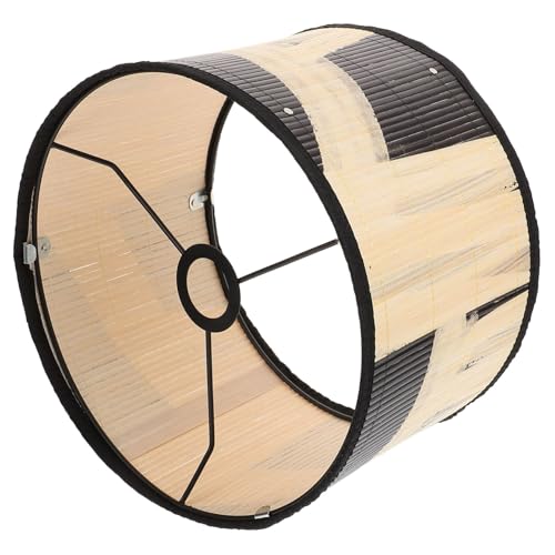 Beaupretty 印花抽象復古風ランプシェード 軽量バンブー照明カバー 天井吊り下げ用 和風ペンダントライト交換用 簡単清掃可能 室内装飾用