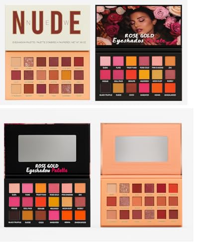 URBANMAC Nude and Rose Gold Eyeshadow Palette Combo, Shimmery Fin...
