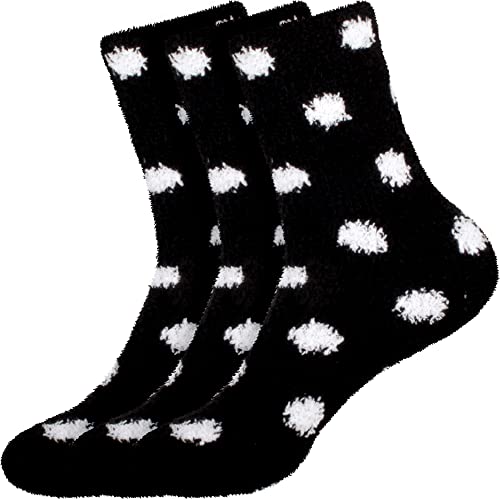 Image of BambooMN Women's Super Soft Fuzzy Socks, Polka Dot, Gradient, Snowflake, Featherlight Cuff - Assorted Colors