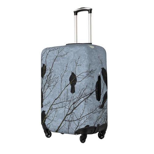 Black Crow Birds Print Luggage Suitcase Covers Elastic Washable Luggage Protector Luggage Covers For Suitcase2