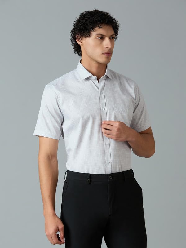 Image of Mark & Albert Men's Half Sleeves Cotton Formal Shirt