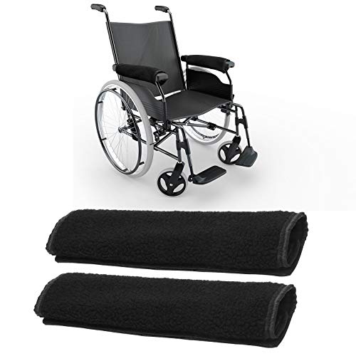 Ahier Wheelchair Armrest Pads, 2PCS Sheepskin Fleece Wheelchair Armrest Covers, Non Slip Arm Rest Cover Cushion pad for Wheelchairs