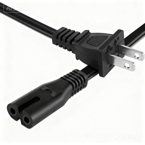 for LG TV Power Cord Smart 4K Cord 24' 28' 32' 40' 43' 48' 49' 50' 55' 60' 65' 75' 80' 85' 2 Prong AC Power Cable 43LH570A 55UH6090 55LH575A 55UH6030 32LH500B LG TV Cable