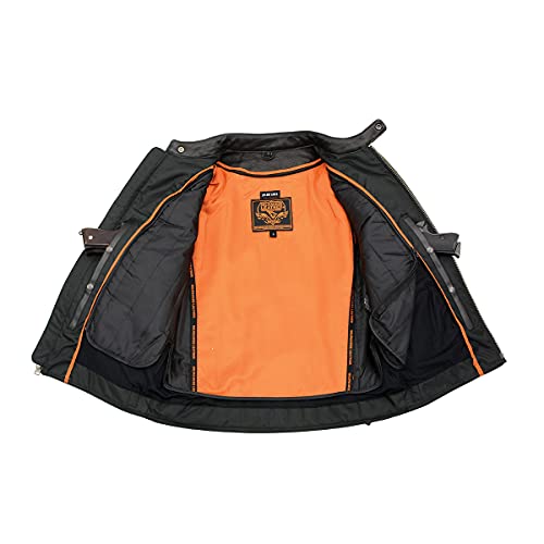 Image of Milwaukee Leather Men's Black Cowhide Quilted Pattern Scooter Style Racing Jacket MLM1545