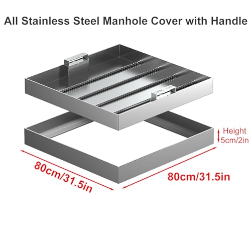 Solution d'accès aux eaux usées Durable : Couvercle Inox Inoxydable 80x80 - 7