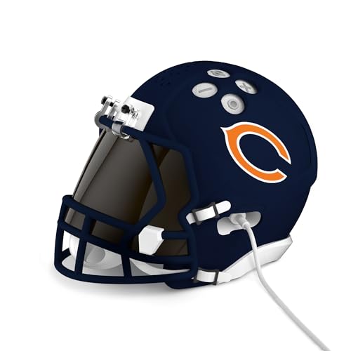 Image of NFL Echo Dot Bundle: Includes Echo Dot | Glacier White and Limited-Edition NFL Helmet Stand | Chicago Bears