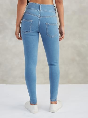 Image of Dolce Crudo Women's Skinny Fit High Rise Regular Length Stretchable Denim Pants