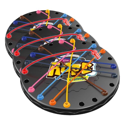 Image of lartoys Rope Untangling Puzzle Game, Mini Travel Size Educational Strategy Board Game for Kids & Adults, Family Travel Party Games with Multi-Level Challenges, Gifts for All Ages (Pack of 3)
