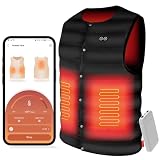Comfytemp Chaleco calefactor para hombre con paquete de batería, ligero eléctrico inteligente recargable adecuado para deportes al aire libre, diferentes niveles de calor para un calor duradero-M,