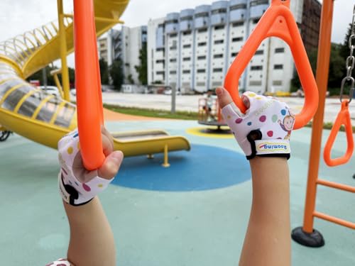 Image of Kids Half-Finger Climbing Gloves for Age 1-10 Boys and Girls Monkey Bars Biking, Good Grip Control Gloves for Gymnastics Scooter Balance Boards Outdoor Sports