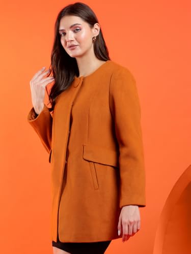Image of KOTTY Womens Cotton Blend Standard Length Elegant Style Coat - Classic Style with Modern Detailing