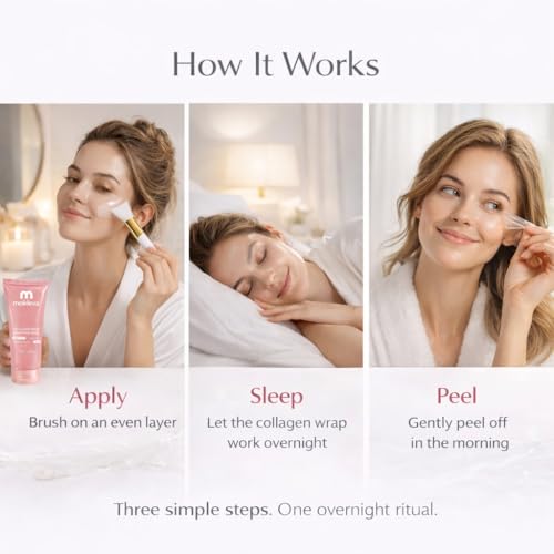 Image of Collagen Overnight Wrapping Peel Off Face Mask for Glass Skin - Korean Night Mask with Hyaluronic Acid & Niacinamide, Deep Hydration, Pore Care, Elasticity & Firming, Sleeping Pack Skincare