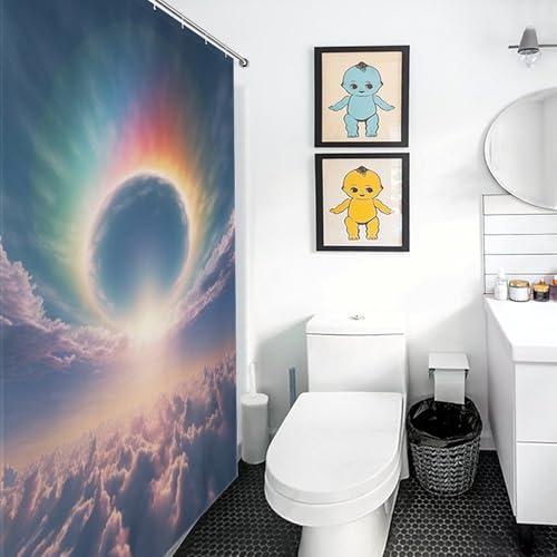 Rideau de douche imperméable et lavable avec 12 crochets
