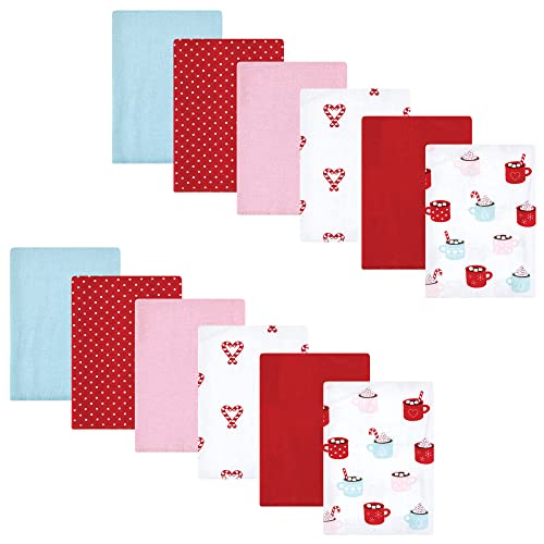 Image of Hudson Baby Unisex Baby Cotton Flannel Burp Cloths Bundle, Hot Cocoa, One Size