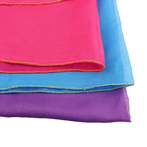 Bonarty Cachecol de véu feminino boêmio lenço de quadril cinto para dança do ventre - Multi roxo azu