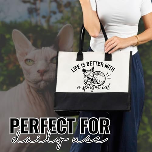 Bolsa Tote de lona con gran capacidad InnoBeta Sphynx Cat Gifts miniatura 6