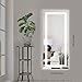 QiMH Vertical 47x22 Inch Wall Mounted LED Lighted Vanity Mirror with Aluminum Frame Backlit, 3 Colors Dimmable Light, Bedroom and Bathroom Hanging Rectangle Whole Body Mirror