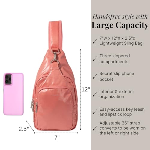 Image of Baggallini Women's Central Park Sling 12 inchx7 inch Crossbody Bag W /Convertible Adjustable Shoulder Strap