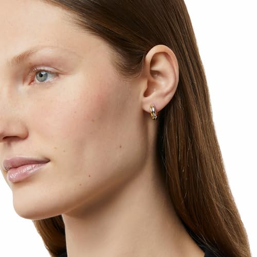 Ana Luisa Asher Small Huggie Hoop Earrings for Women - 14K Gold Plated, Silver Rhodium Plated and Two Tone Styles - Hypoallergenic, Tarnish-Free - Ana Luisa Jewelry - Stylish Gold Hoop Earrings3