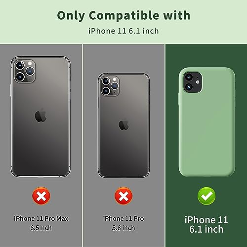 TAXXOE Silicone Case with iPhone 11 Case Soft Ultra Slim Protective Shockproof Liquid Silicone Phone Case,Anti-Scratch Microfiber Lining,6.1 inch-Mint Green - Image 2