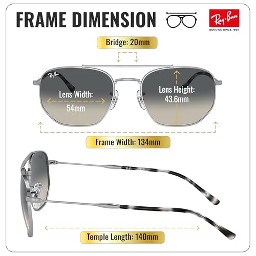 Image of Ray-Ban RB3707 Square-Round Shaped Sunglasses for Men & Women with Official RAYBAN Eyewear Kit