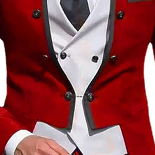 Men's 3 Piece Slim Fit Tuxedo Set 1 Button Solid Dress Suit Shawl Collar Jacket Vest & Trousers3