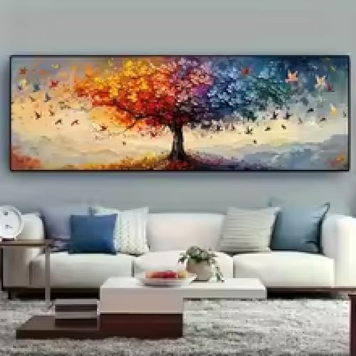 Impression sur toile art abstrait multicolore grand format 60x180 - 3