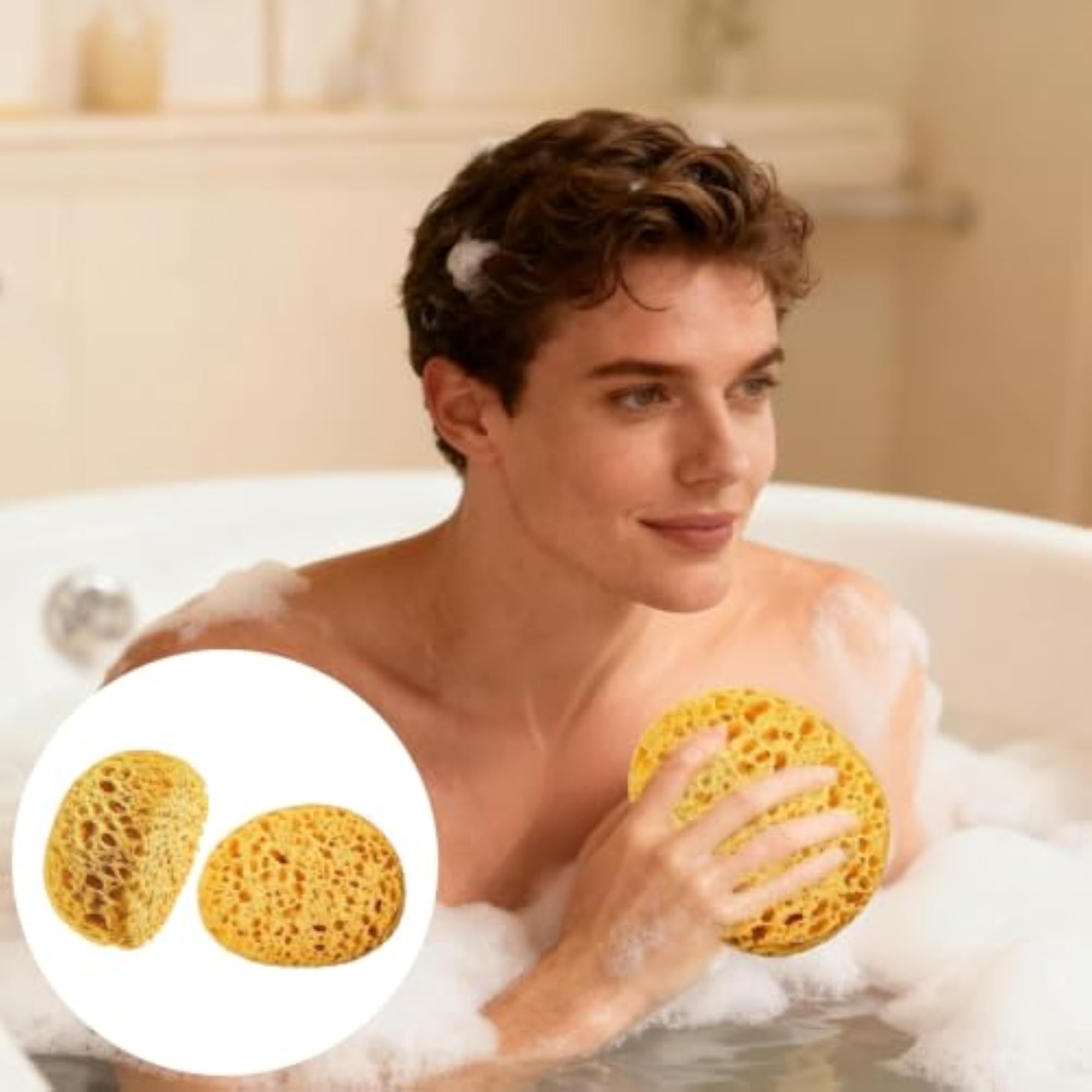Natural Sponge for Shower, Gentle Skin Cleansing