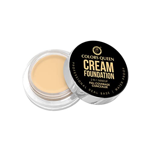 Image of Colors Queen Real Base 2 in 1 Cream Foundation & Concealer | Lightweight, Full Coverage Matte Finish With SPF | Long Lasting Face Makeup (Beige)