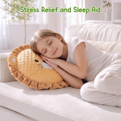 Image of Bmag 13.39 inchx12.6 inch Lion Sensory Vibrating Pillow for Kids and Adults