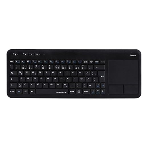Hama Smart TV Tastatur, Wireless Funktastatur mit Touchpad für Smart TV, Notebook, PS3 und PC, QWERTZ, Uzzano 3.1