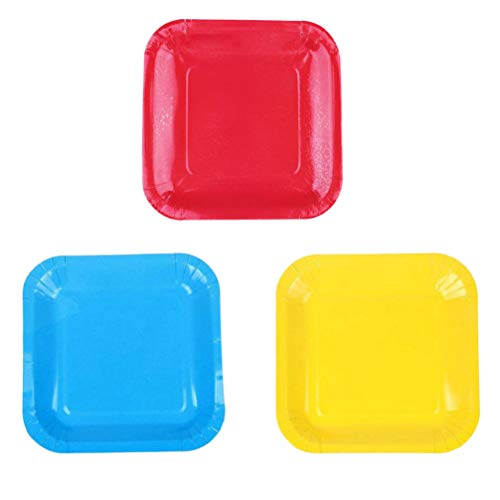 Toyvian Pratos de Papel Quadrados de 7 Polegadas Bandeja de Papel Diy Natal AcessÃ³rios DescartÃ¡vei