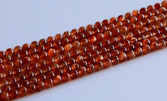 LKBEADS1 Strands Natural Lepidochrosite Gold Strawberry Quartz Gold Sunstone Small Round Beads 5mm 02879