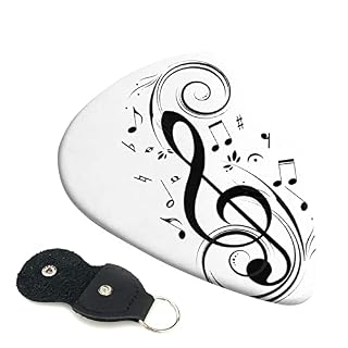 Lot de 6 médiators noirs pour guitare acoustique, guitare électrique, basse, ukulélé – fins, moyens et épais. - Les Beatles, Paul McCartney, John Lennon, RIngo Starr, George Harrison
