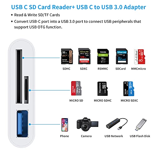 Usb C Sd Card Reader Adapter, Ihoryson Type C Micro Sd Tf Card Reader Adapter, 3 In 1 Usb C To Usb Camera Memory Card Reader Adapter For New Pad Pro Macbook Pro And More Ubc C Devices #TOP1