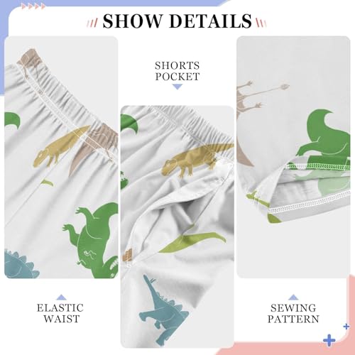 ZZKKO Cute Dinosaurs Doodles Boys Pants for Kids Jogger Pants with Pockets S-XL4