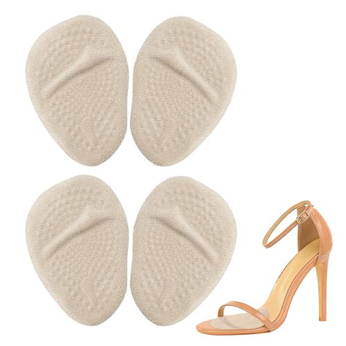Image of Medsuo 2 Pairs Ball of Foot Cushions Metatarsal Pads One Size Non Slip Women High Heel Cushion Feet Pads All Day Pain Relief and Comfort Shoe Inserts for High Heels, Sandels, Boots (Beige)