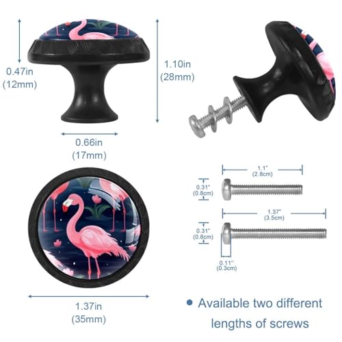 Boutons de tiroir ronds noirs Lot de 4 poignées avec vis pour commode