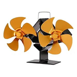 CALANDIS Fireplace Fan Household Wood Fire Place Stove Silent Fuel Saving Golden