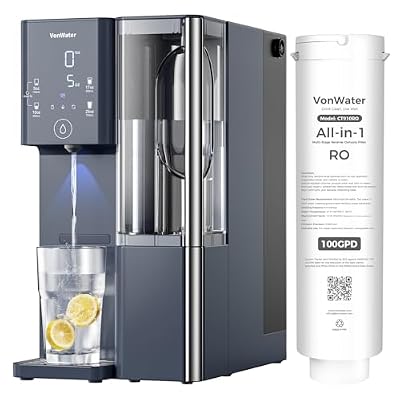 VonWater CT910 Countertop Reverse Osmosis Water Filter System with All-in-1 RO Replacement Filter, 7-Stage RO Water Filtration System, NSF/ANSI 372, Reduce TDS PFAS, No Installation