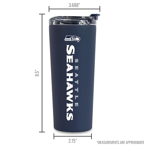 Image of Rico Industries NFL Football 24oz Stainless Steel Tumbler with Lid and Dual Functioning Lid