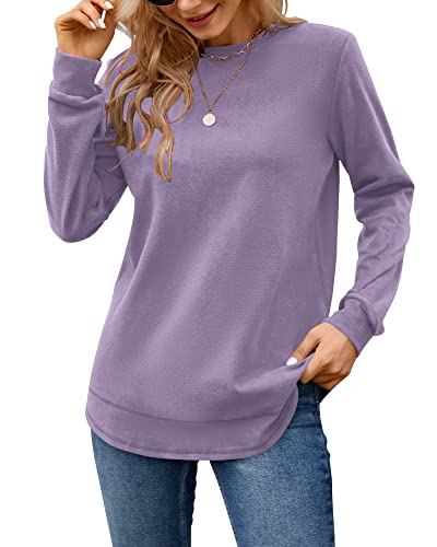 Image of MOLERANI Sweatshirts for Women Casual Long Sleeve Crewneck Shirt Tunic Tops | Pullovers, Soft Lightweight Warm Fabric, Loose Fit, Fall Winter Trendy Clothes, Daily Wear, Workout, Outdoor Outfits