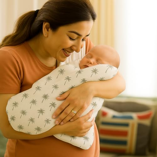 Image of Organic Cotton Muslin Pack of 2 Baby Bath Towel Cotton Cloth Premium Baby Washable, Reusable, Absorbent, Extra Soft 120 X 120 Cm Coconut & Plus (Minor Manufacturing Irregularity)